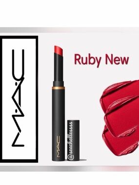 Mac Cosmetics Powder Kiss Velvet Blur Slim Stick Lipstick | Ruby New | Brand New